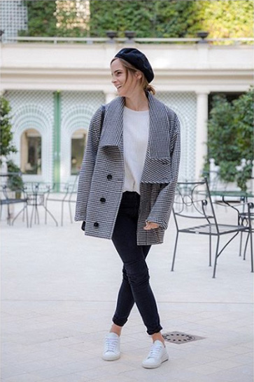 The actress models her Paris look (photo c/o Emma Watson Instagram)